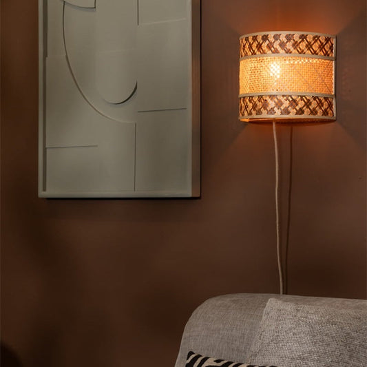 Applique Murale Langkawi Bambou Tressé Naturel et Brun 32 cm