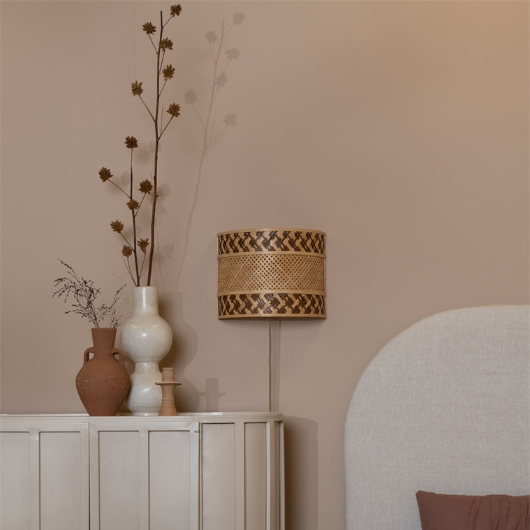 Applique Murale Langkawi Bambou Tressé Naturel et Brun 32 cm