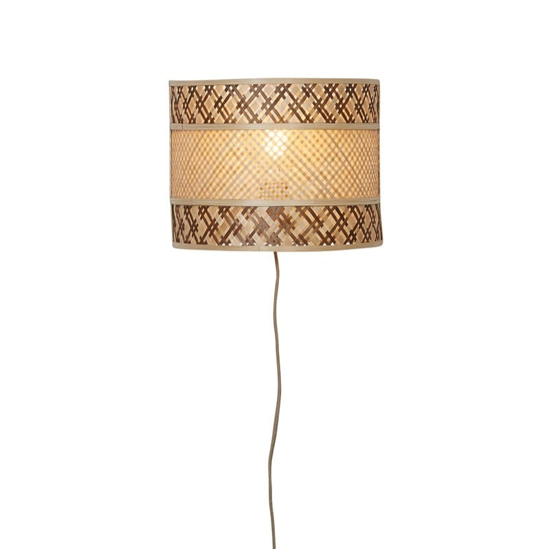 Applique Murale Langkawi Bambou Tressé Naturel et Brun 32 cm