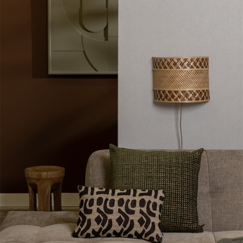 Applique Murale Langkawi Bambou Tressé Naturel et Brun 32 cm