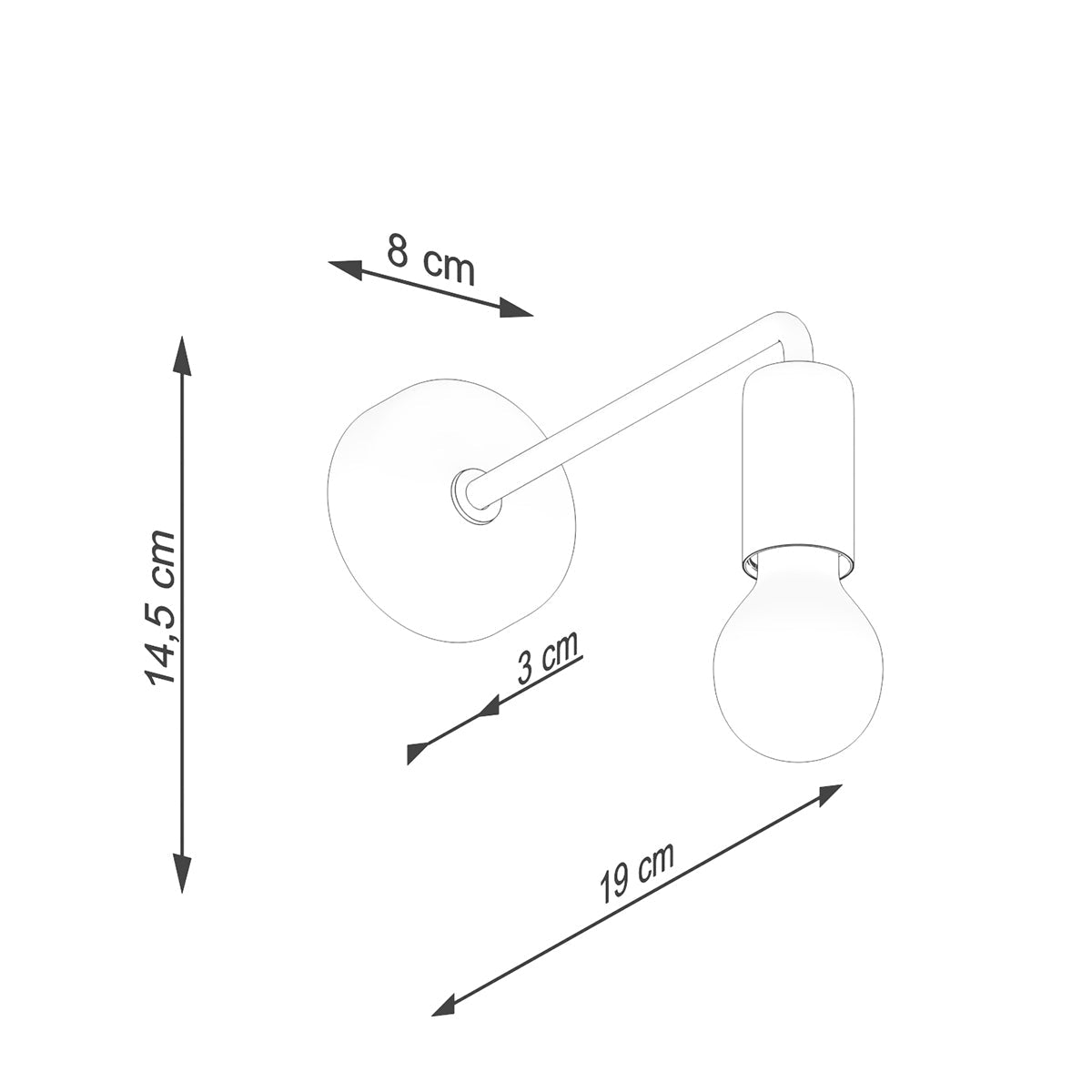 Applique Lumea Noire Bras Coudé Minimaliste