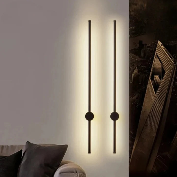 Applique Murale LED Verticale Noire Aluminium