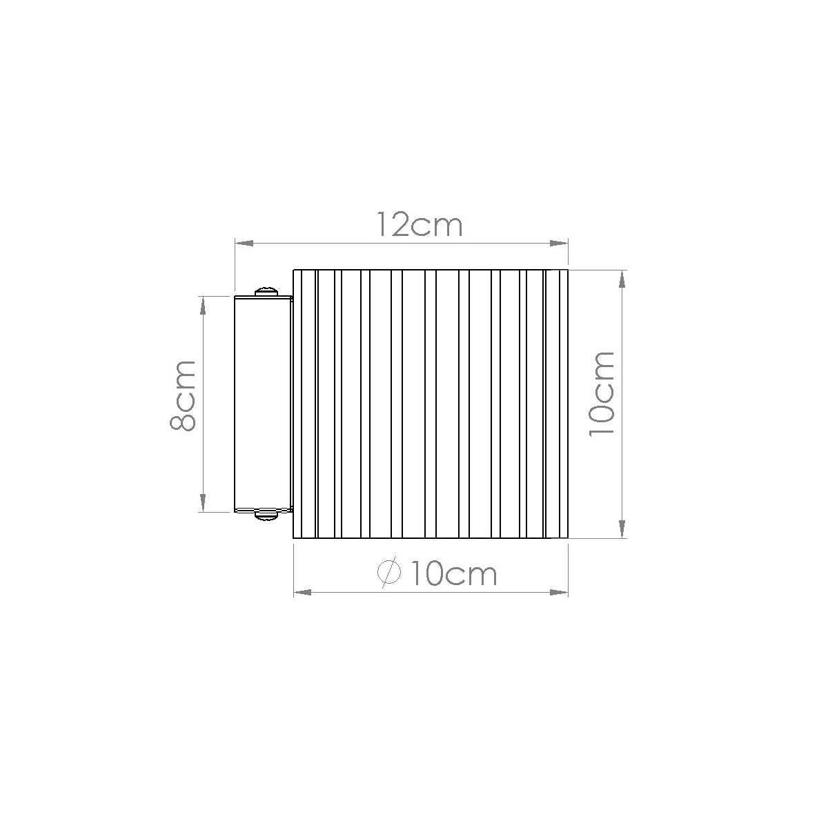 Applique murale Aura cannelée aluminium blanc