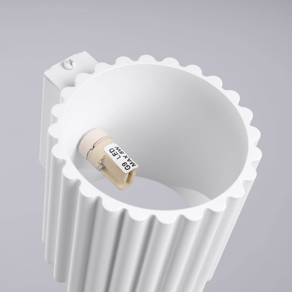 Applique murale Aura cannelée aluminium blanc