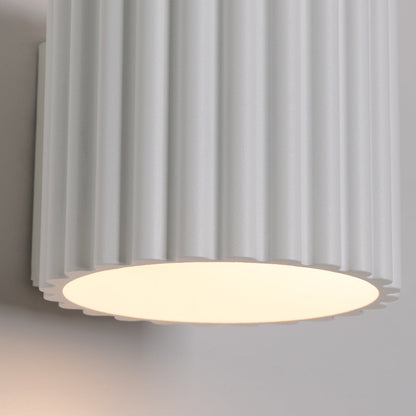 Applique murale Aura cannelée aluminium blanc
