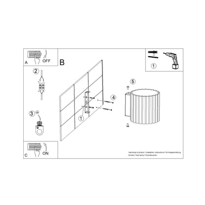Applique murale Aura cannelée aluminium blanc