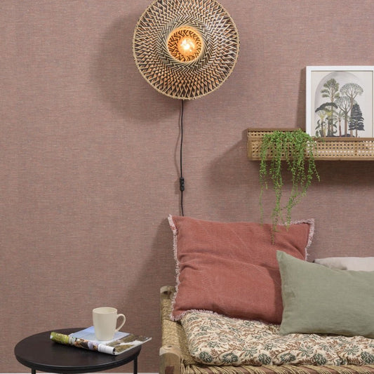 Applique Murale Bali Bambou Tressé Noir et Naturel 60 cm