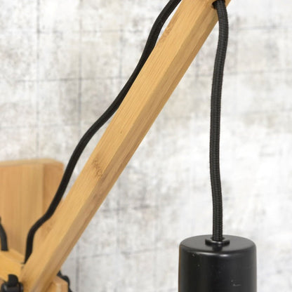 Applique Murale Bali Bambou Tressé Naturel et Noir 60 cm