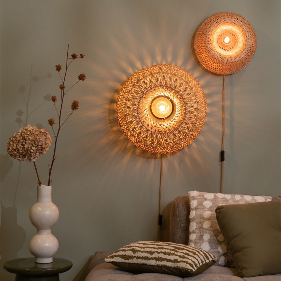 Applique Murale Barbados Bambou Tressé Naturel 35 cm