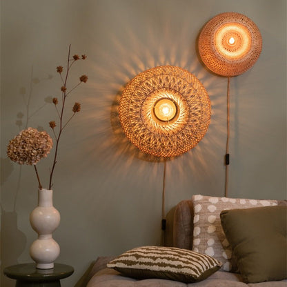 Applique Murale Barbados Bambou Tressé Naturel 35 cm