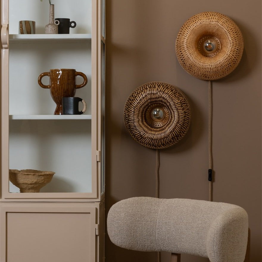 Applique Murale Barbados Bambou Tressé Naturel 35 cm