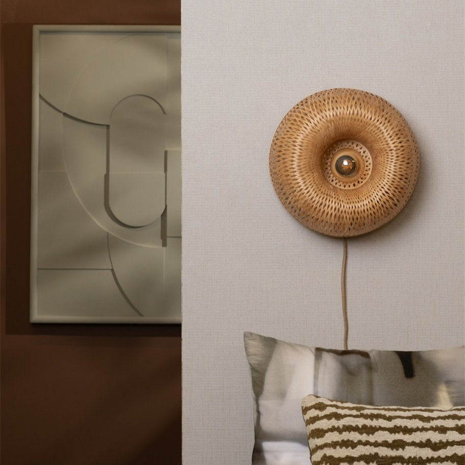 Applique Murale Barbados Bambou Tressé Naturel 35 cm