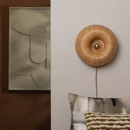 Applique Murale Barbados Bambou Tressé Naturel 35 cm