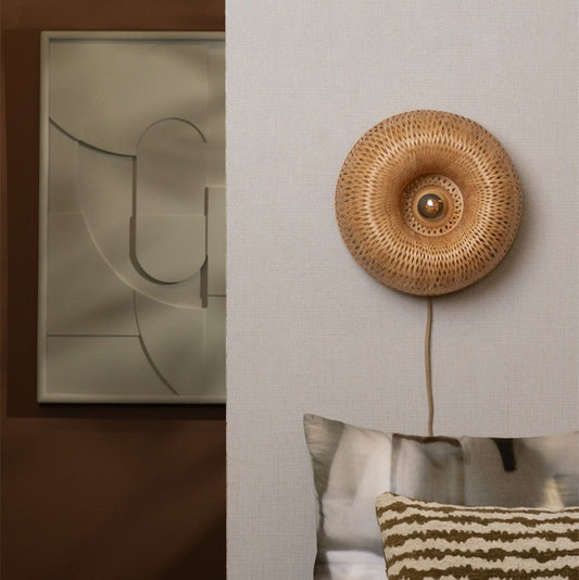 Applique Murale Barbados Bambou Tressé Naturel 35 cm