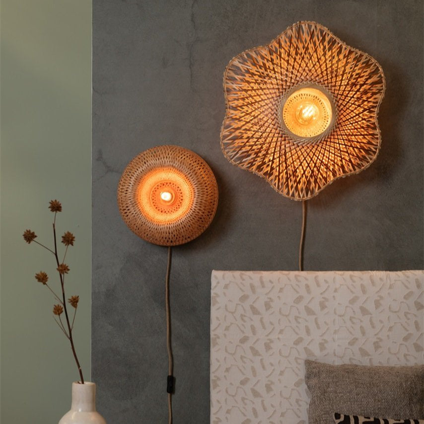 Applique Murale Barbados Bambou Tressé Naturel 35 cm