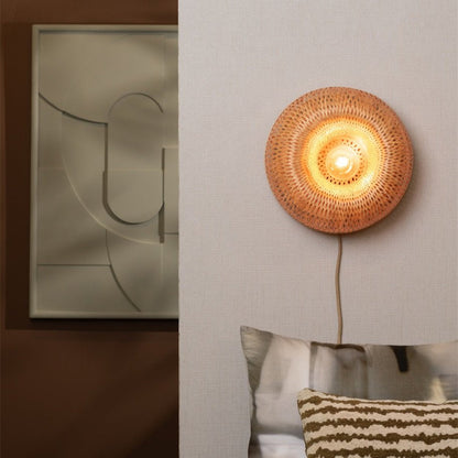 Applique Murale Barbados Bambou Tressé Naturel 35 cm