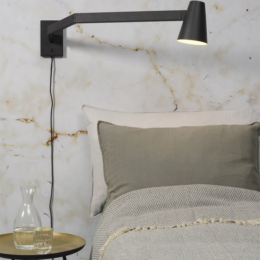 Applique Murale Biarritz Bras Articulé 88 cm Fer Noir
