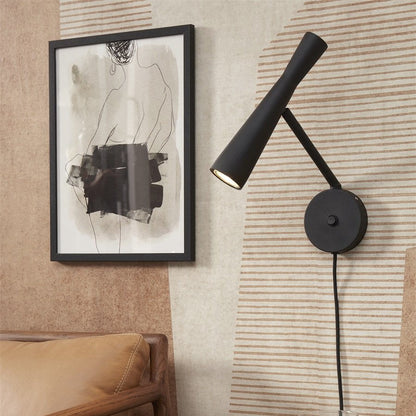 Applique Murale Bordeaux Noire Fer Spot Orientable GU10 34 cm
