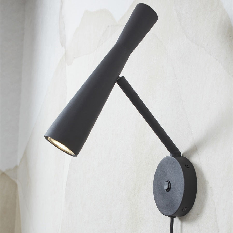 Applique Murale Bordeaux Noire Fer Spot Orientable GU10 34 cm