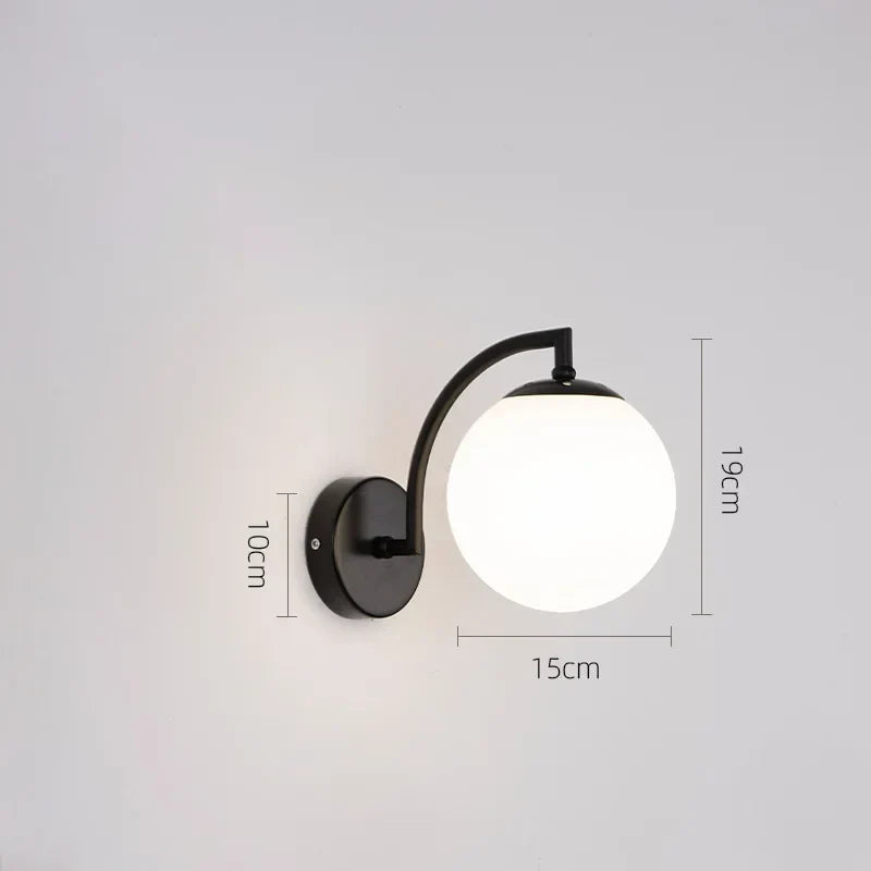 Applique Murale Boule Verre LED Nordique