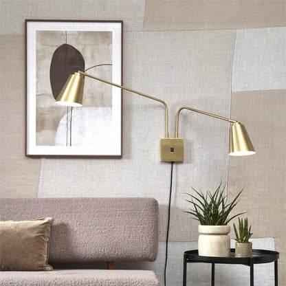 Applique Murale Bremen 2 Bras Fer Doré 135 cm