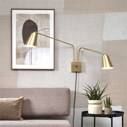 Applique Murale Bremen 2 Bras Fer Doré 135 cm