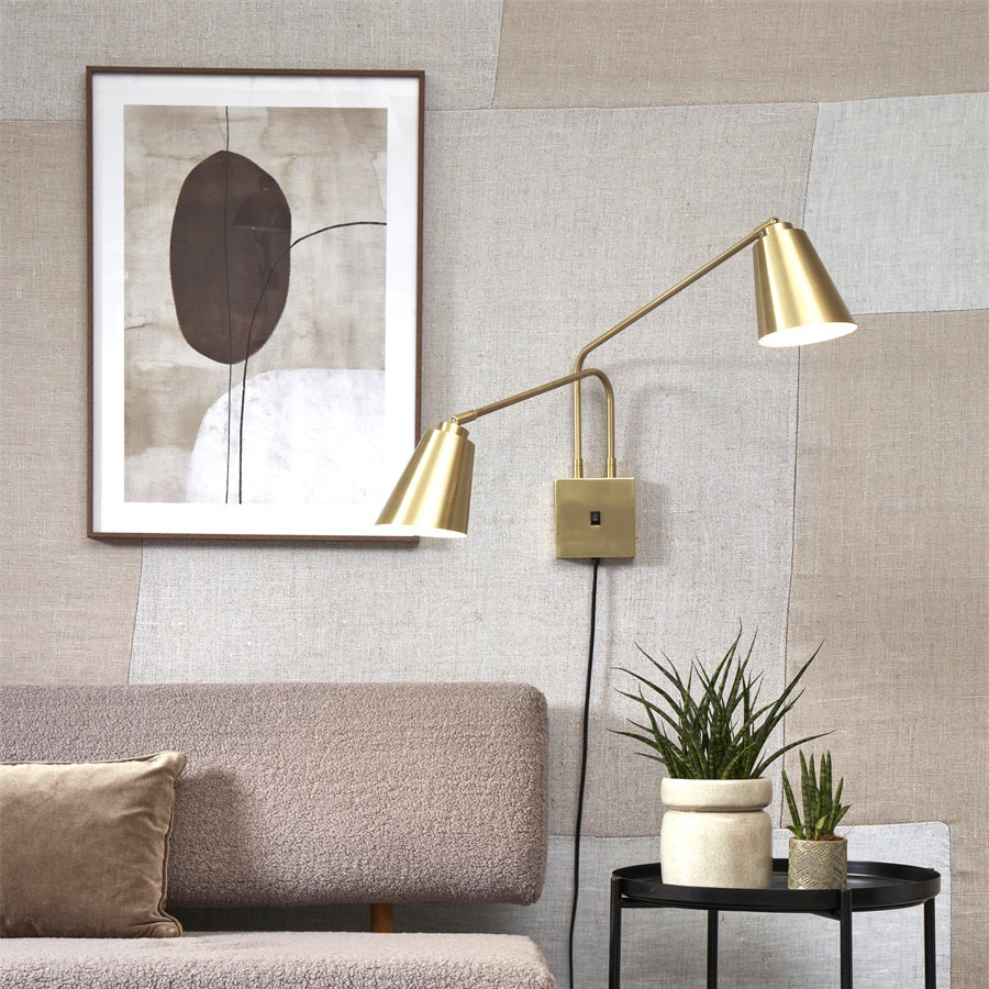 Applique Murale Bremen 2 Bras Fer Doré 135 cm