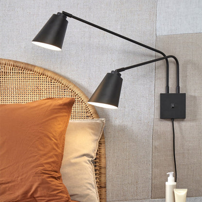 Applique Murale Bremen 2 Bras Fer Noir 135 cm