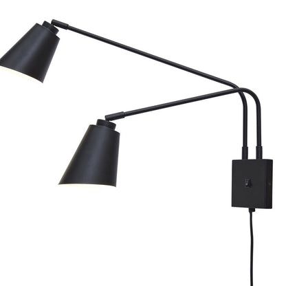 Applique Murale Bremen 2 Bras Fer Noir 135 cm