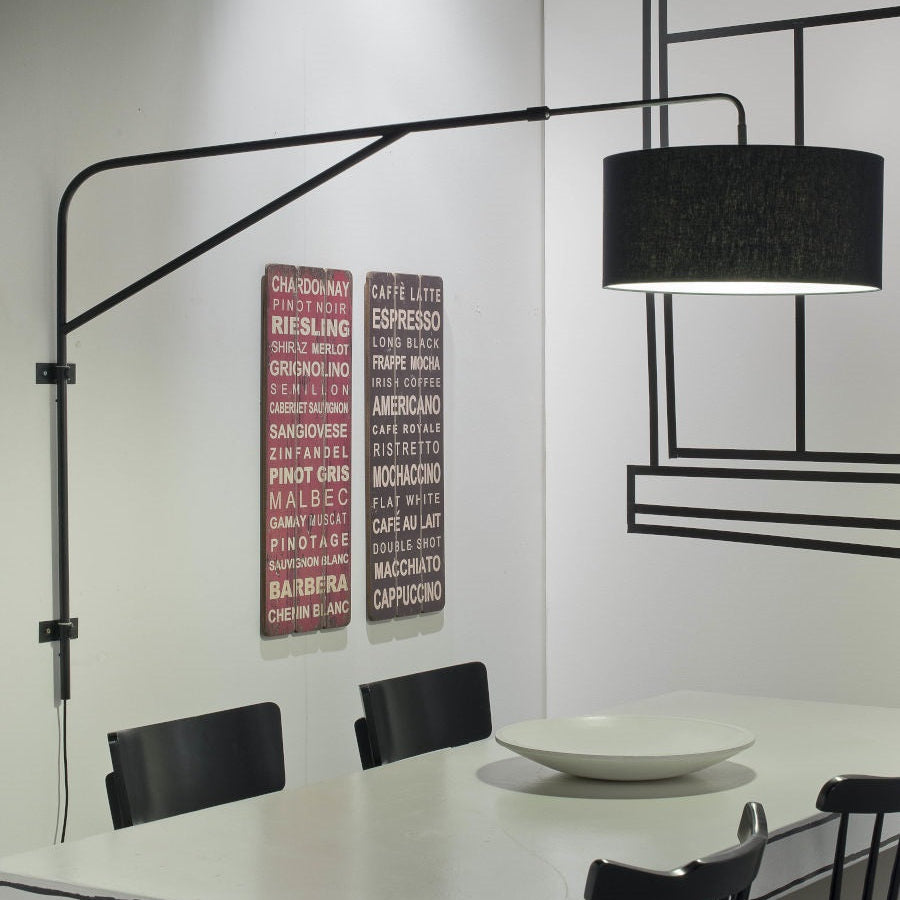 Applique Murale Brighton Bras Articulé Fer Noir XXL