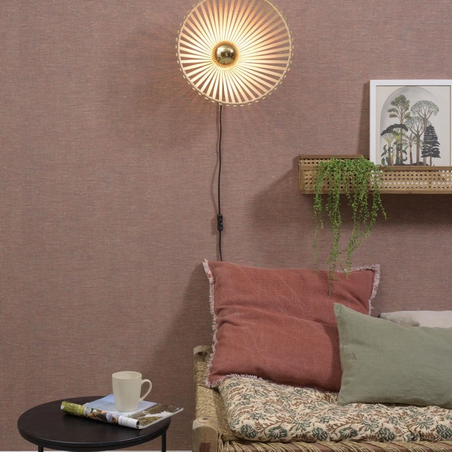 Applique Murale Bromo Bambou Tressé Naturel 40 cm