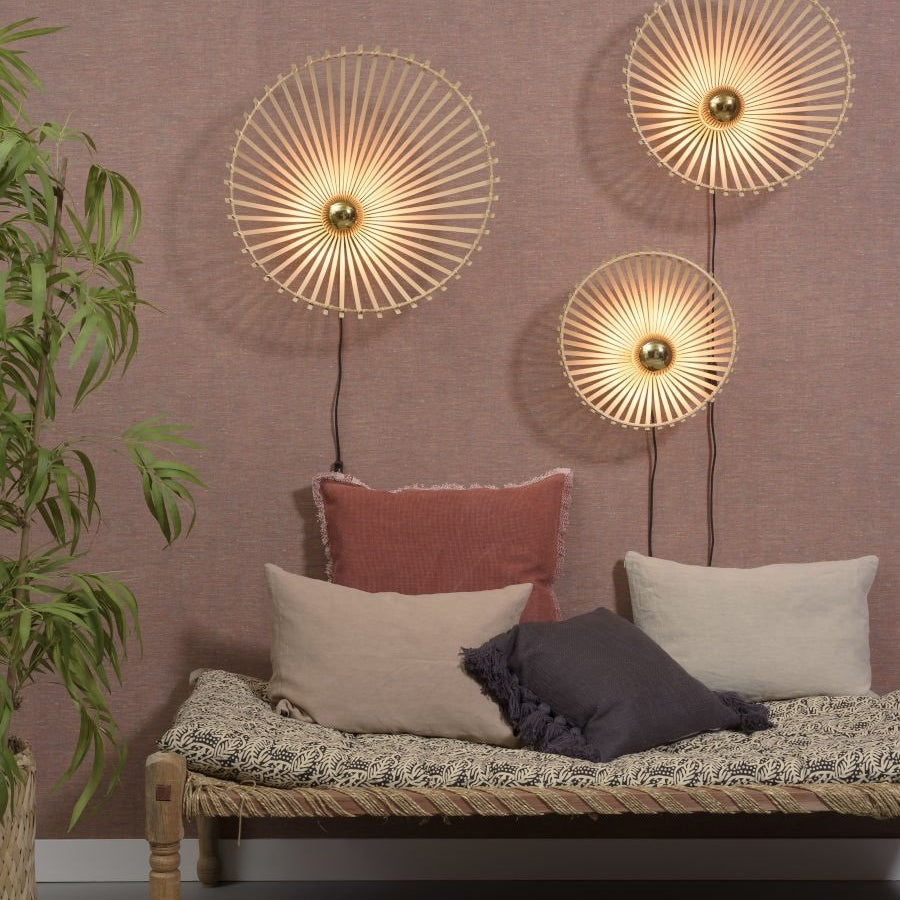 Applique Murale Bromo Bambou Tressé Naturel 40 cm
