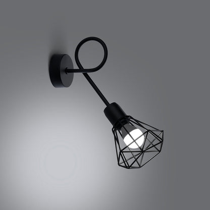 [EXP] Applique Murale Cage Filaire Acier Noir