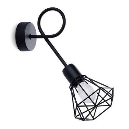 [EXP] Applique Murale Cage Filaire Acier Noir