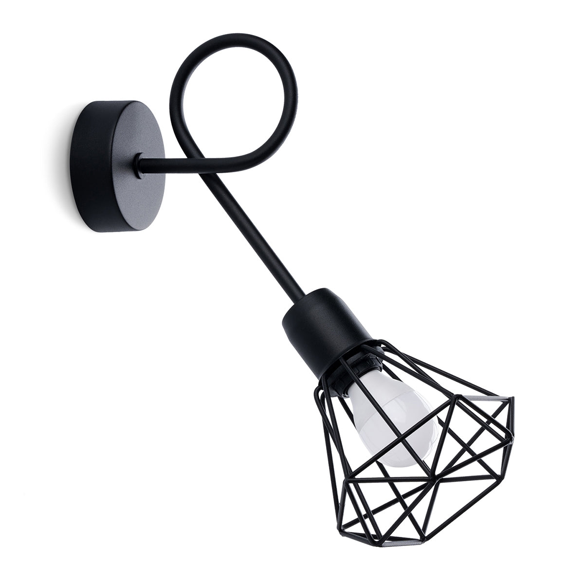 Applique Murale Ajustable Cage Métal Noir