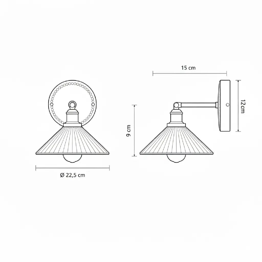 Applique Murale Céramique Blanche Plissée et Laiton Doré Orientable
