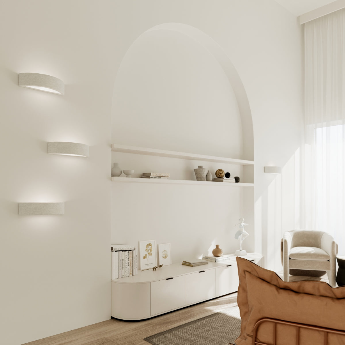 Applique Murale Céramique Demi-Cercle LED