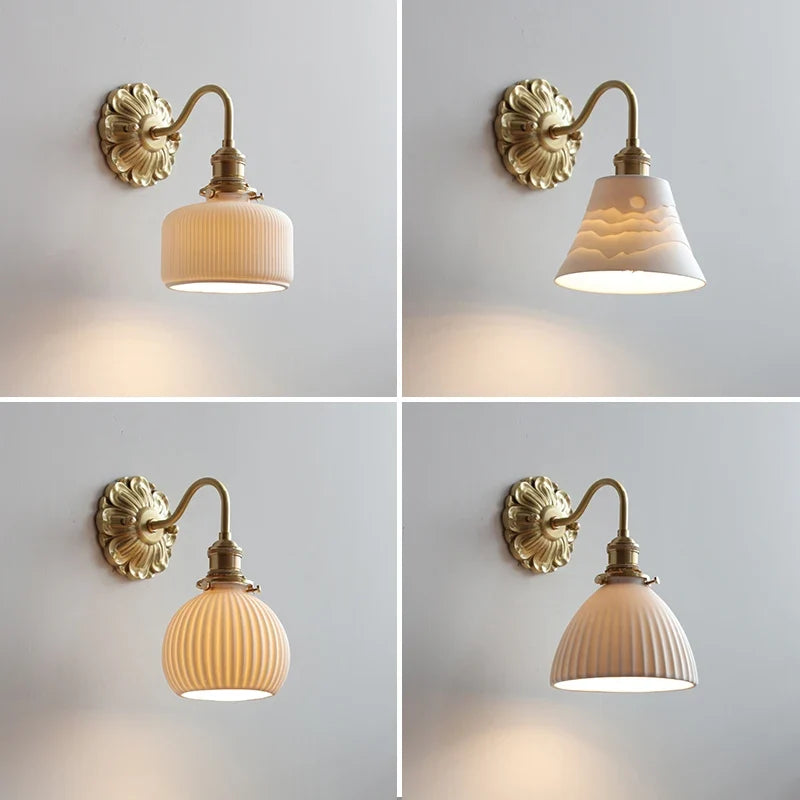 Applique Murale LED Cuivre et Céramique