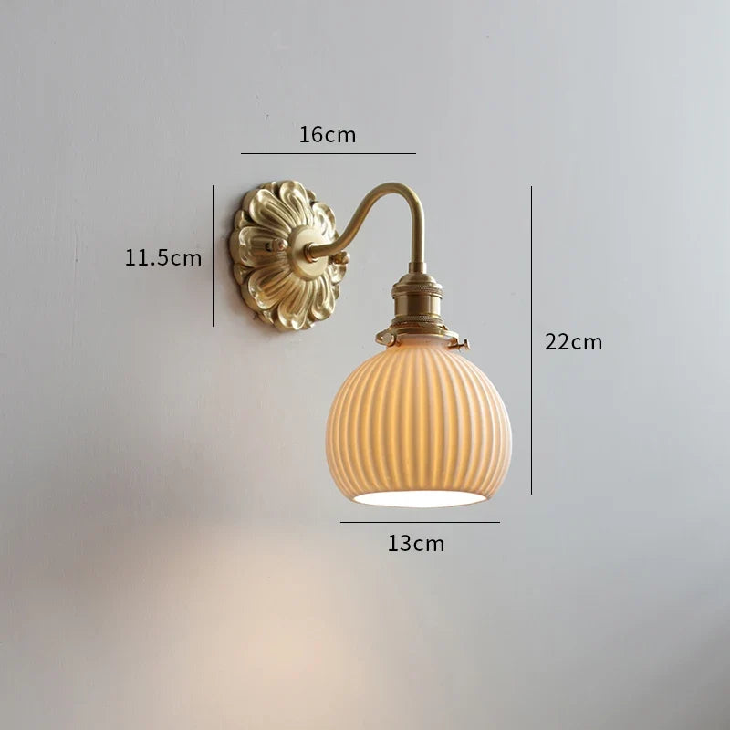 Applique Murale LED Cuivre et Céramique