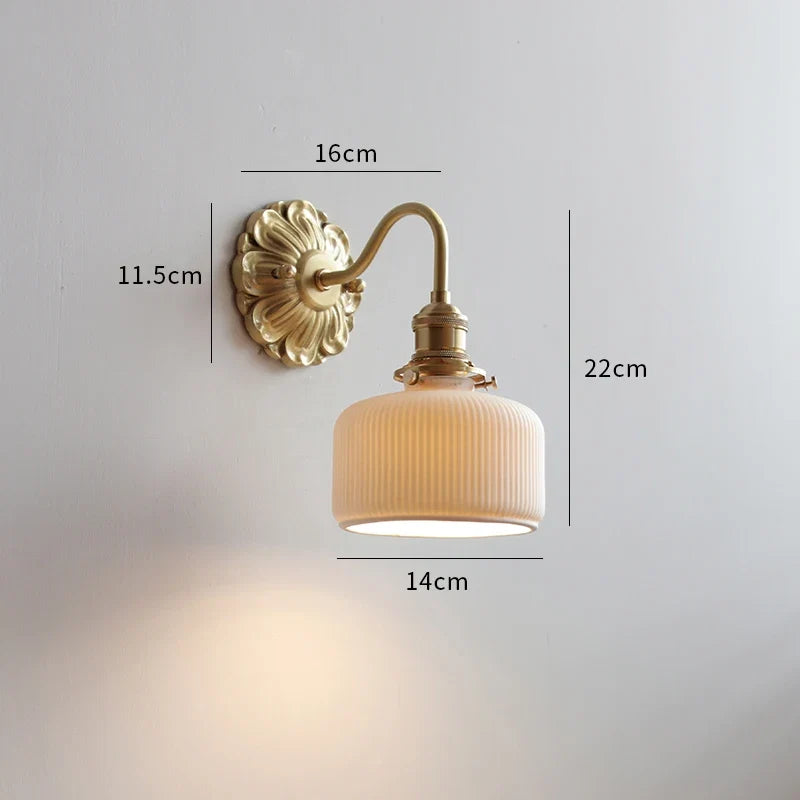 Applique Murale LED Cuivre et Céramique