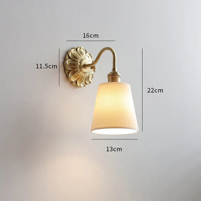 Applique Murale LED Cuivre et Céramique