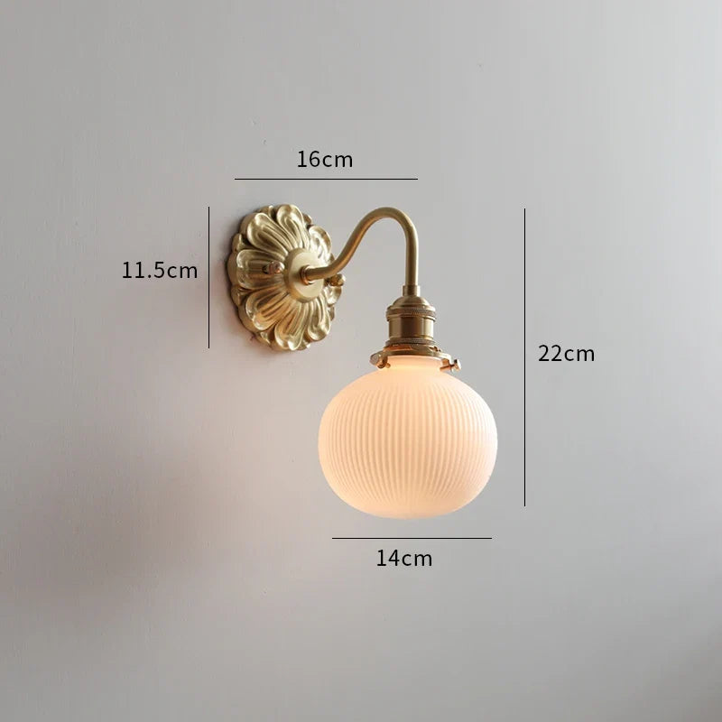 Applique Murale LED Cuivre et Céramique