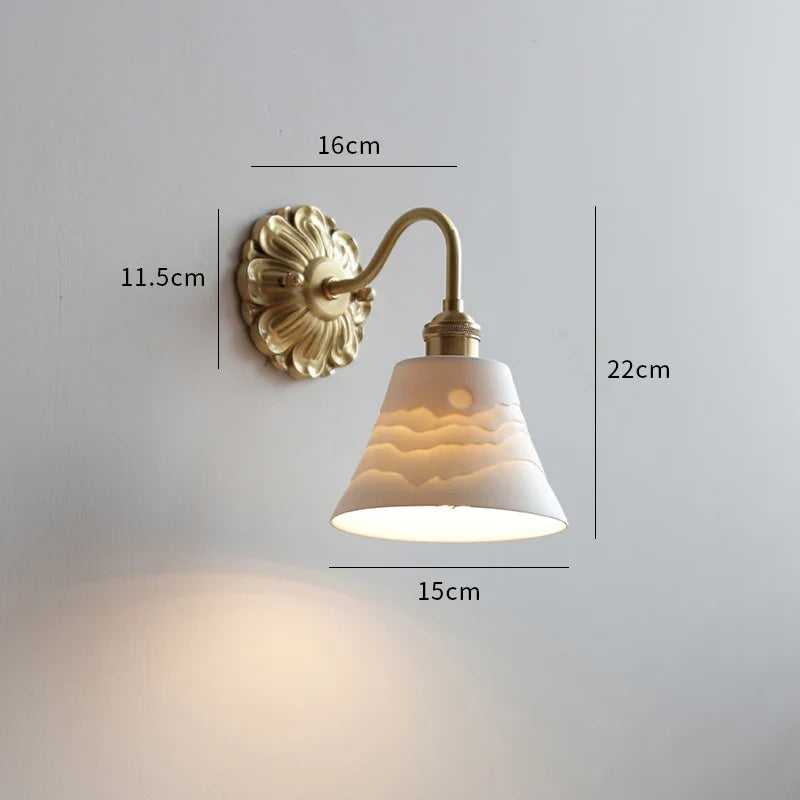 Applique Murale LED Cuivre et Céramique