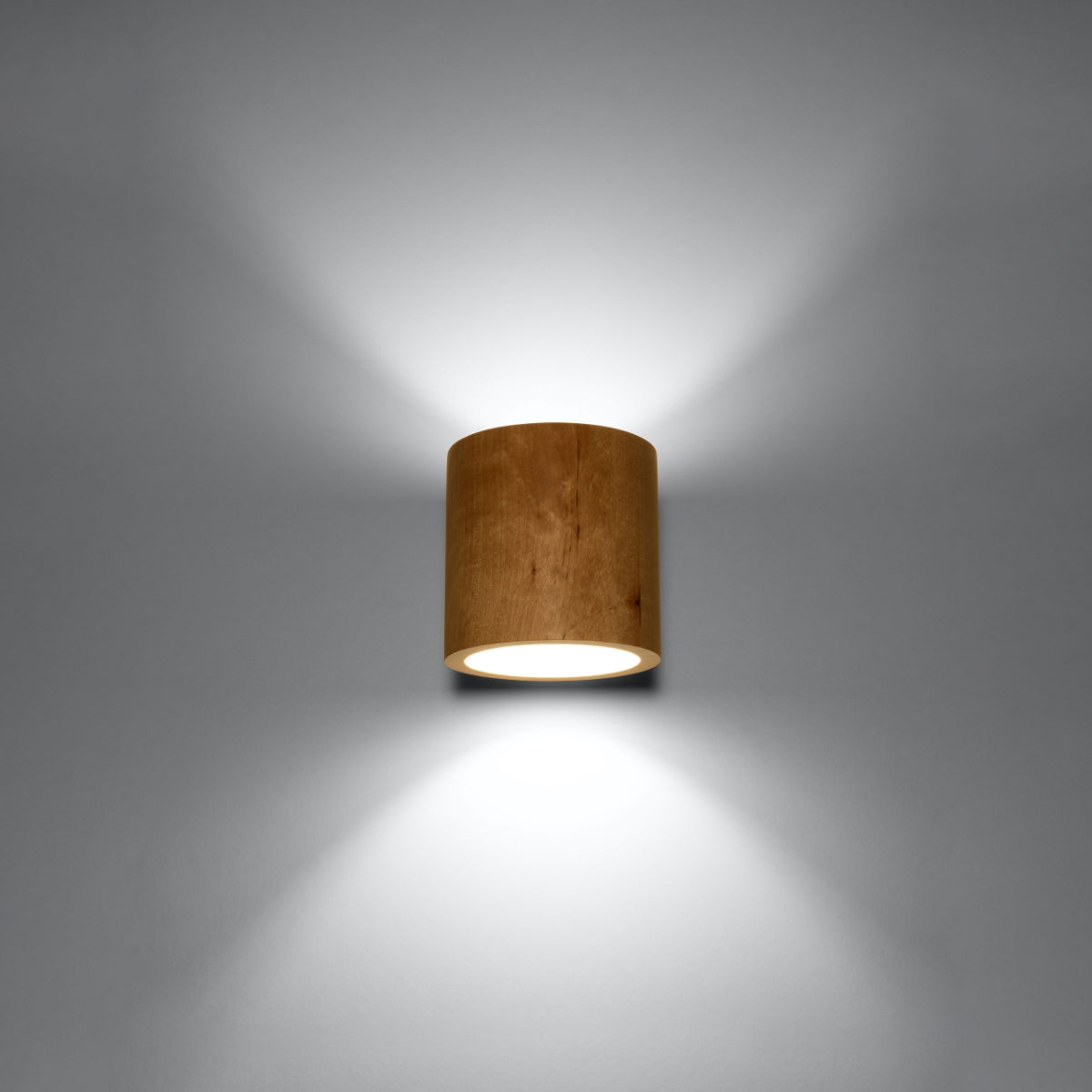 Applique Murale Cylindrique en Bois Naturel