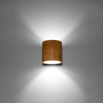 Applique Murale Cylindrique en Bois Naturel