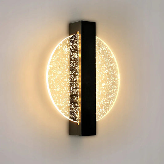 Applique Murale Disque Acrylique Effet Cristal LED Noire