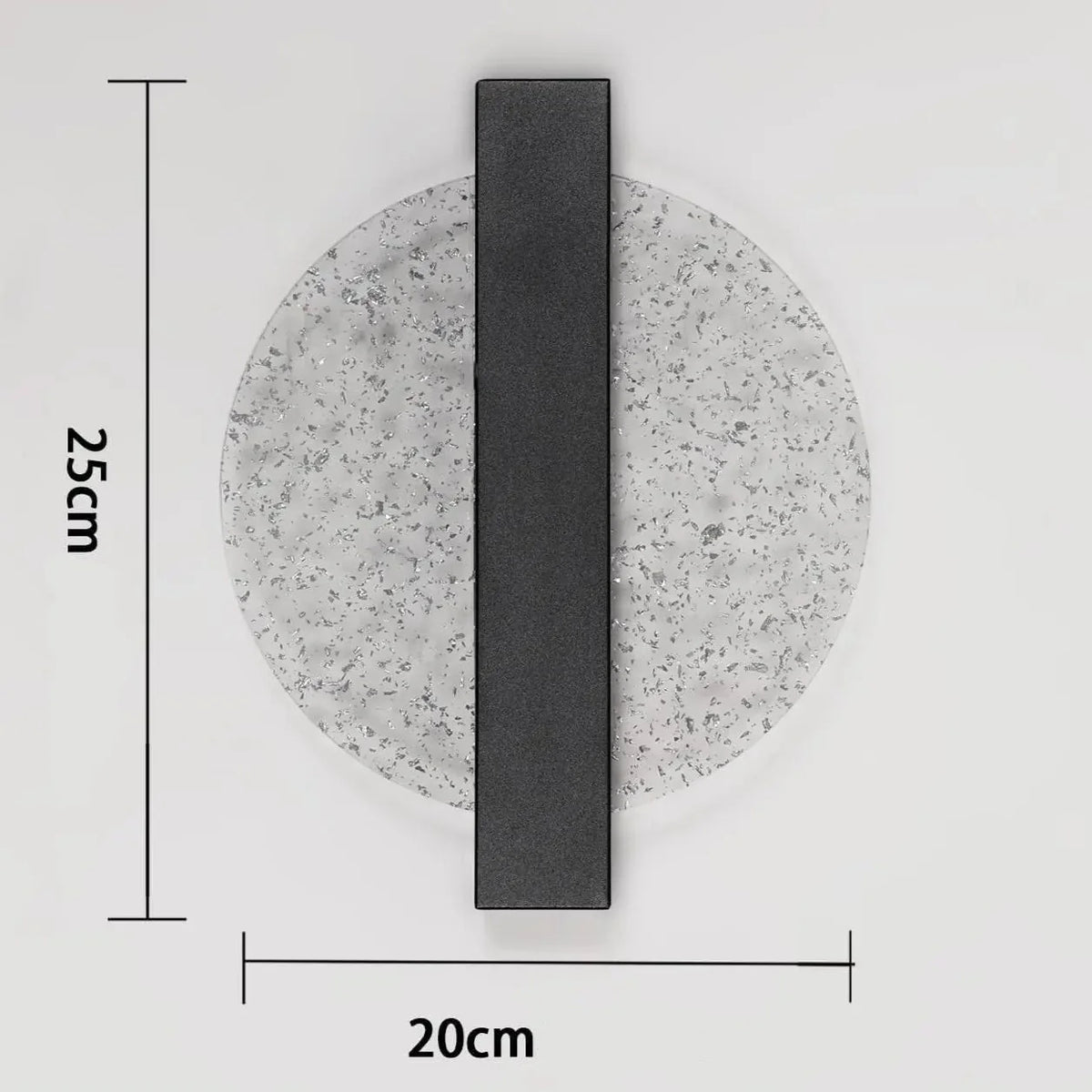 Applique Murale Disque Acrylique Effet Cristal LED Noire