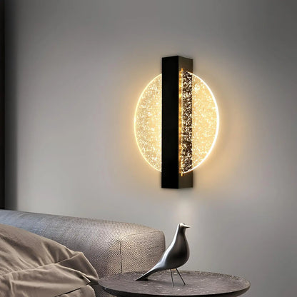 Applique Murale Disque Acrylique Effet Cristal LED Noire