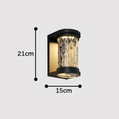 Applique Murale Extérieure LED Effet Cristal Noire IP65