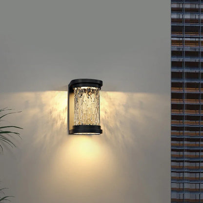 Applique Murale Extérieure LED Effet Cristal Noire IP65